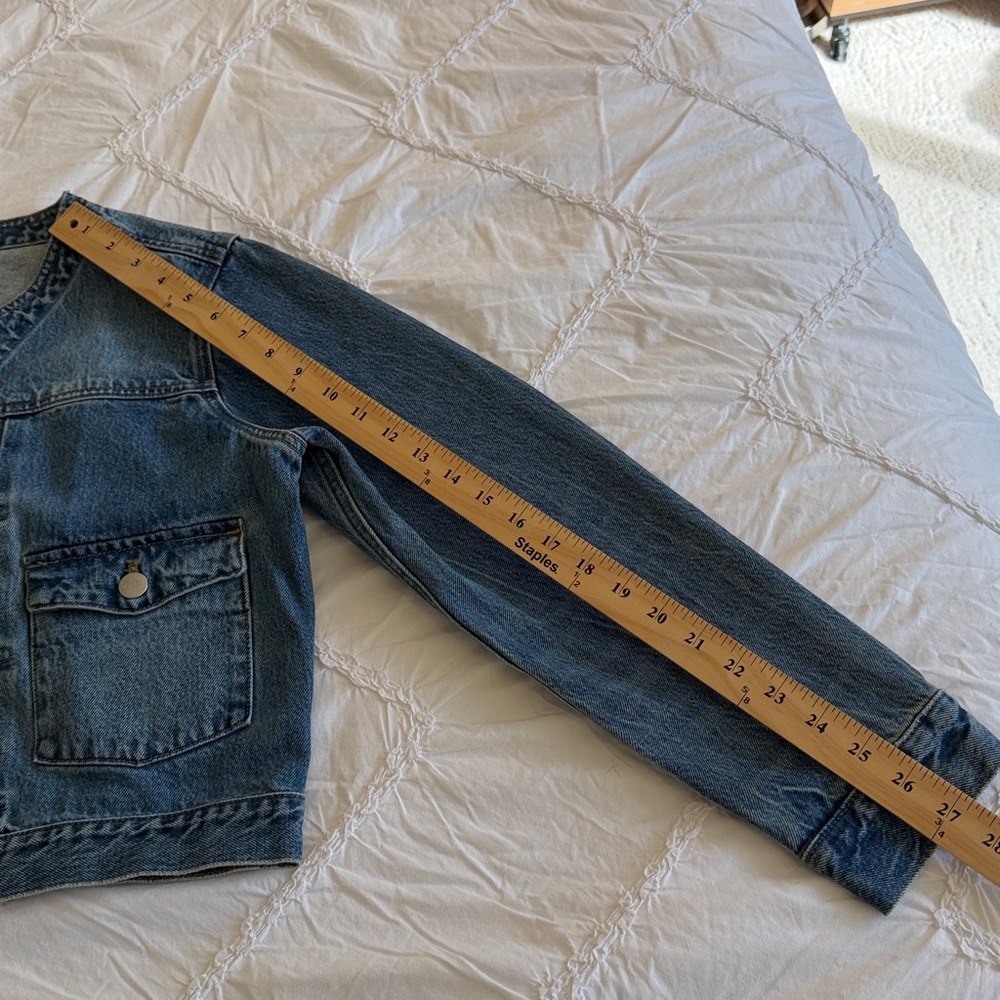 J. Crew Pleated Denim Lady Jacket.sz M gently used - Picture 9 of 13